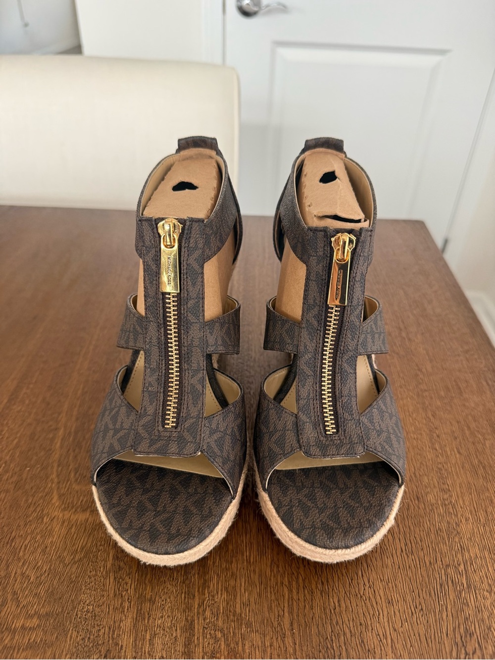 Michael Kors Damita Caged Platform Wedge Sandals - Brown | NWT 🤎